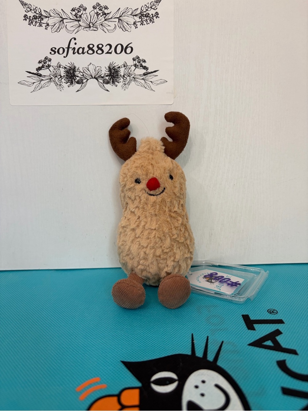 #008 Authentic Jellycat Small Amuseable Peanut Reindeer NWT - Retired & Rare
